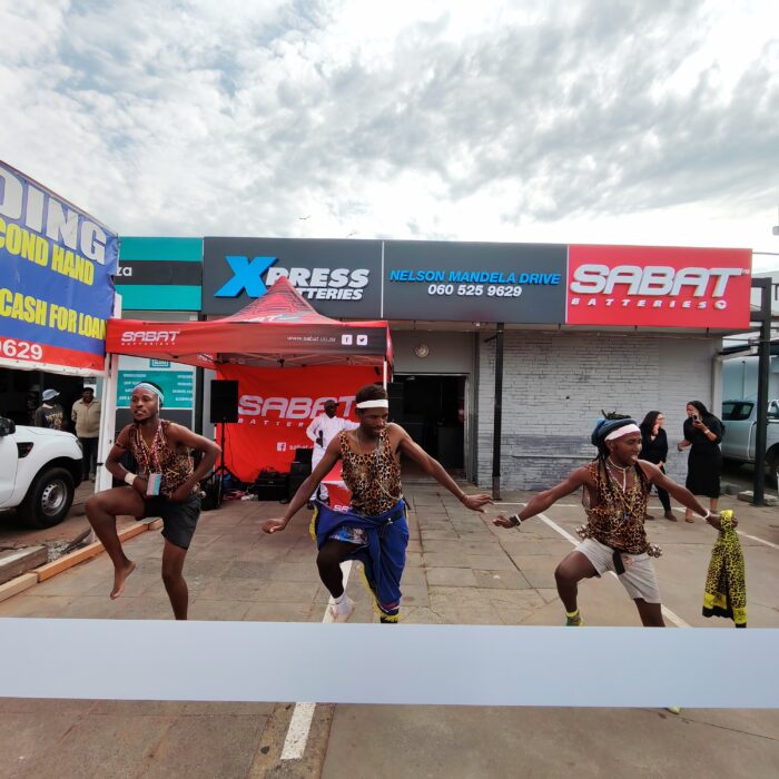 Xpress Batteries and SABAT Batteries branded store on Nelson Mandela Drive at its launch celebration